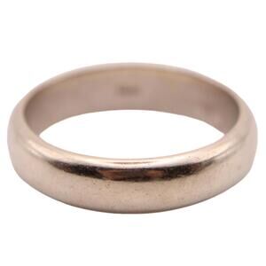 Vintage 14kt White Gold Plain Wedding Band Thumb Pinky Ring